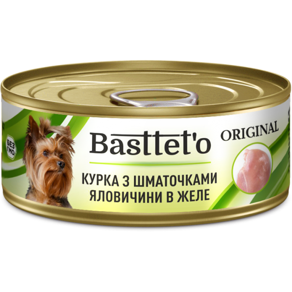 Basttet`O  Original для собак  Курка з шматочками яловичини в желе 85г